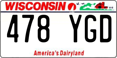 WI license plate 478YGD