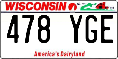 WI license plate 478YGE