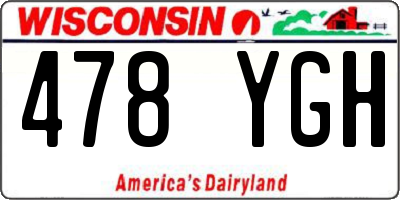 WI license plate 478YGH