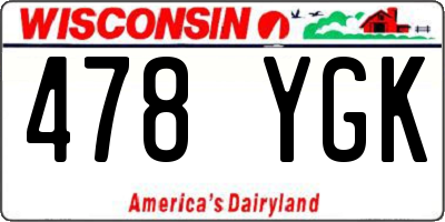 WI license plate 478YGK