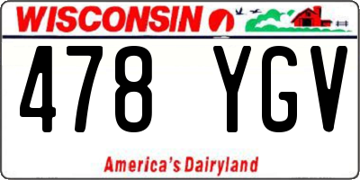 WI license plate 478YGV