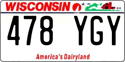 WI license plate 478YGY
