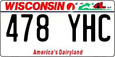 WI license plate 478YHC