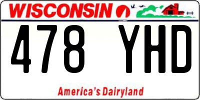 WI license plate 478YHD