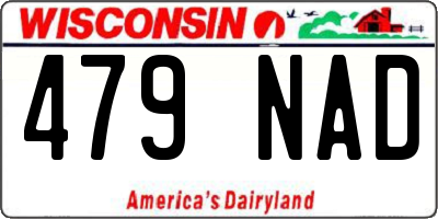 WI license plate 479NAD