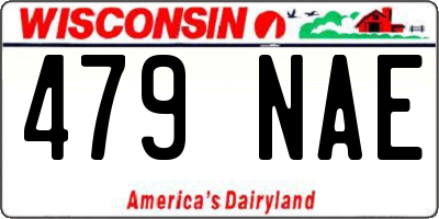 WI license plate 479NAE