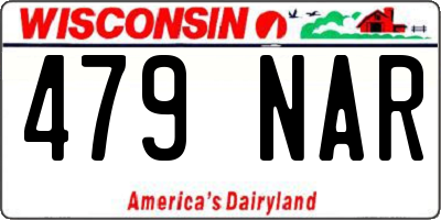 WI license plate 479NAR