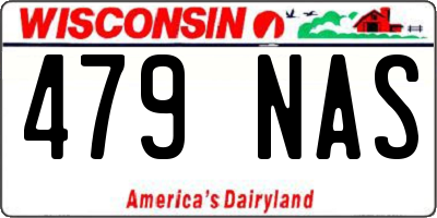 WI license plate 479NAS