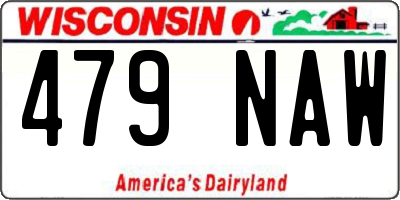 WI license plate 479NAW