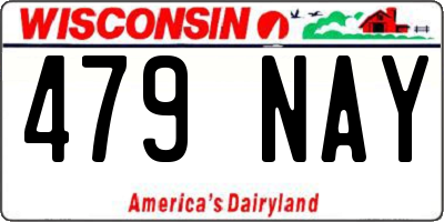 WI license plate 479NAY