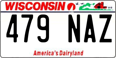 WI license plate 479NAZ