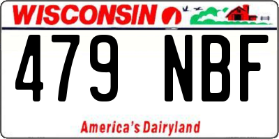 WI license plate 479NBF