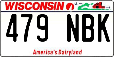 WI license plate 479NBK