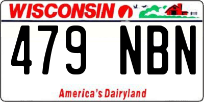 WI license plate 479NBN