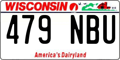 WI license plate 479NBU