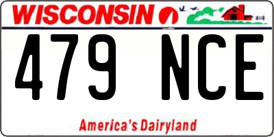 WI license plate 479NCE