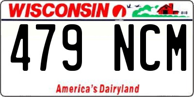 WI license plate 479NCM