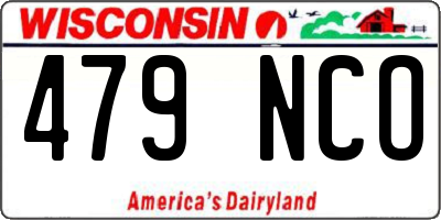 WI license plate 479NCO