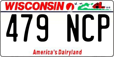WI license plate 479NCP