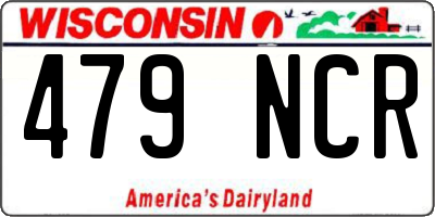 WI license plate 479NCR
