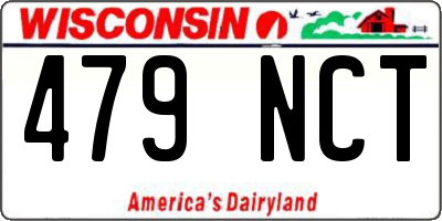 WI license plate 479NCT