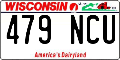WI license plate 479NCU