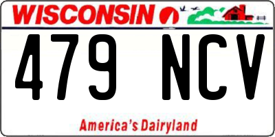 WI license plate 479NCV