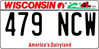 WI license plate 479NCW