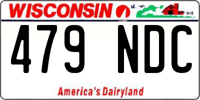 WI license plate 479NDC