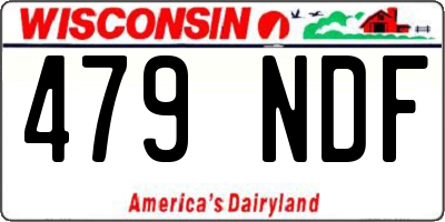 WI license plate 479NDF