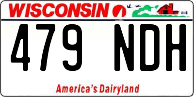 WI license plate 479NDH