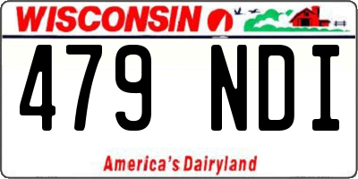 WI license plate 479NDI
