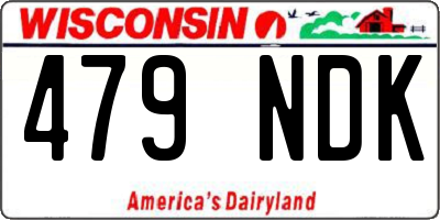 WI license plate 479NDK