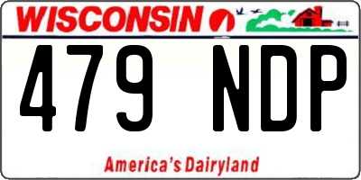 WI license plate 479NDP