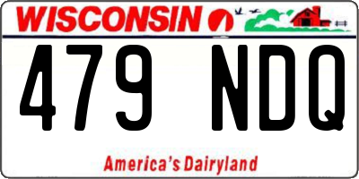WI license plate 479NDQ