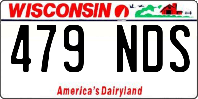 WI license plate 479NDS
