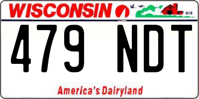 WI license plate 479NDT