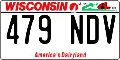 WI license plate 479NDV