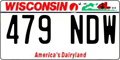 WI license plate 479NDW