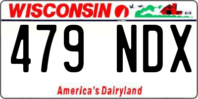 WI license plate 479NDX