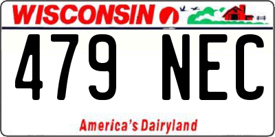 WI license plate 479NEC