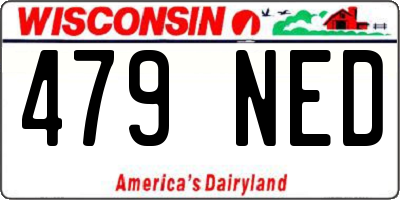 WI license plate 479NED