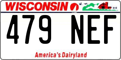 WI license plate 479NEF