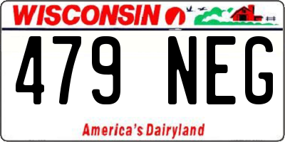 WI license plate 479NEG