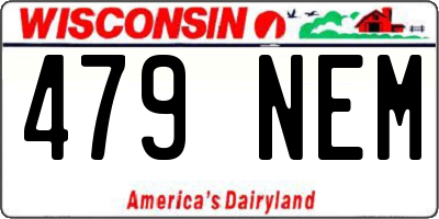 WI license plate 479NEM