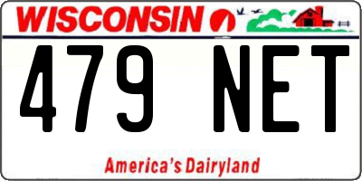 WI license plate 479NET