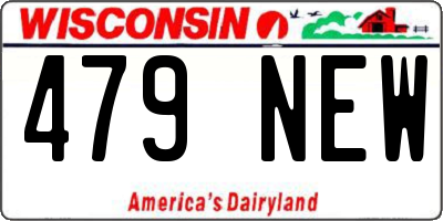 WI license plate 479NEW