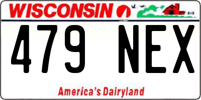 WI license plate 479NEX
