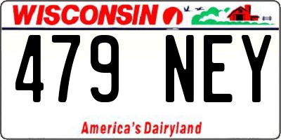 WI license plate 479NEY