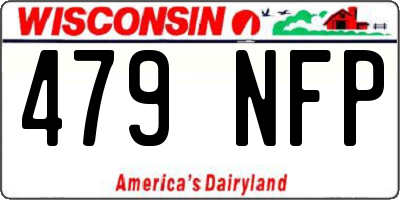 WI license plate 479NFP